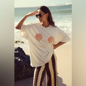 Free People Shell Tee Ivory Combo | 100% Cotton